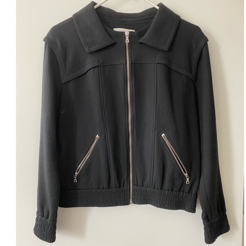 TANYA TAYLOR BLACK MOTO JACKET